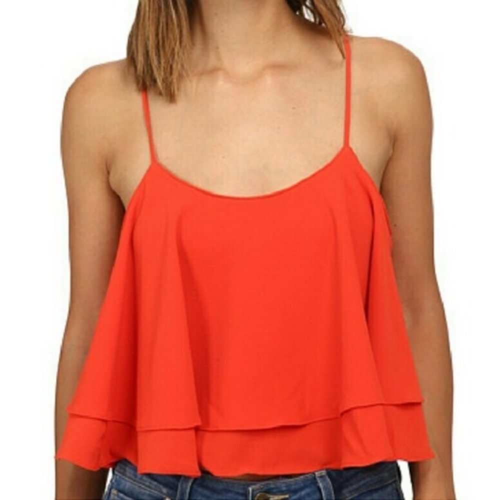 Free People Tropical Wave Top Paprika Sz Medium